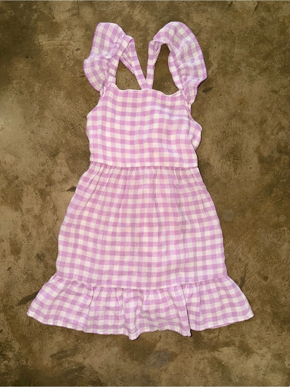 NWT Charlotte by Cato Girls Lavender Gingham Ruffle Sundress Size 8
